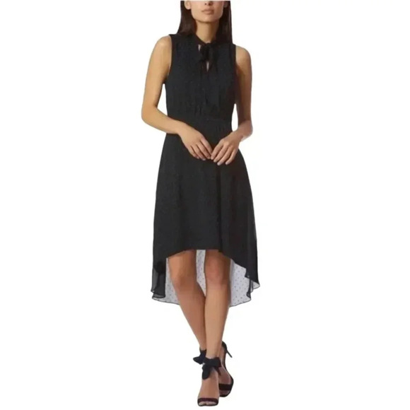 Avec Les Filles Dresses & Skirts - Avec Les Filles High Low Dress Black Sleeveless Bow Neck Size XL